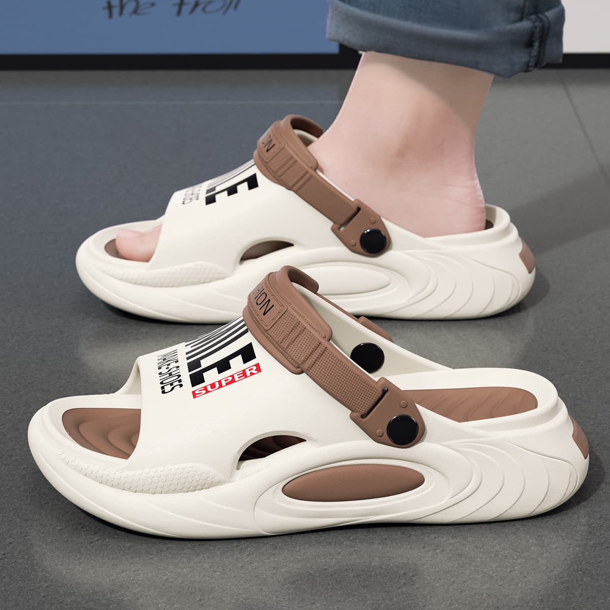 Lidani eva sports slippers for men, non-slip, anti-odor, summer outer wear, wear-resistant, indoor shoddy slippers wholesale