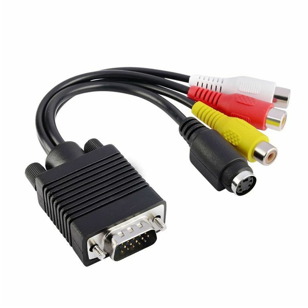 Lotus VGA to AV Cable VGA Component Cable Computer TV Cable VGA to 3RCA Plus S-Video Cable S-VIDEO