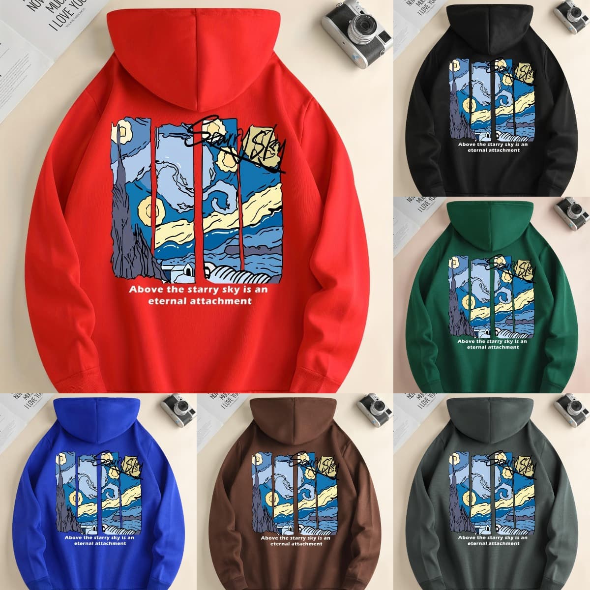 Painting Pattern Hoodies For Men - Graphic Hoodie Wi
