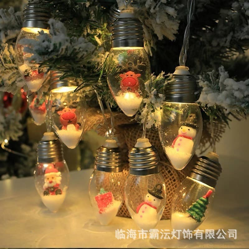 Cross-border New LED Wishing Bottle Christmas String Lights, Ins-style Girl's Heart Photo Prop, Holiday Christmas Tree Pinecone Decoration