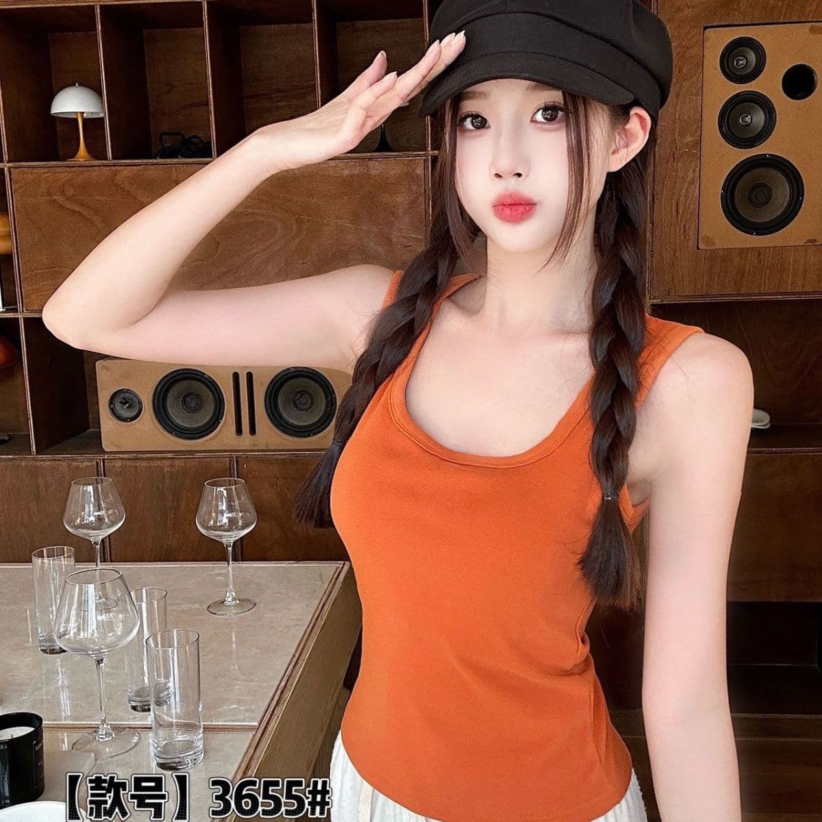 Factory Direct Cross-Border Hot-Selling Wide Strap Simple Solid Color Warm Seamless Brushed Thermal Backless Camisole