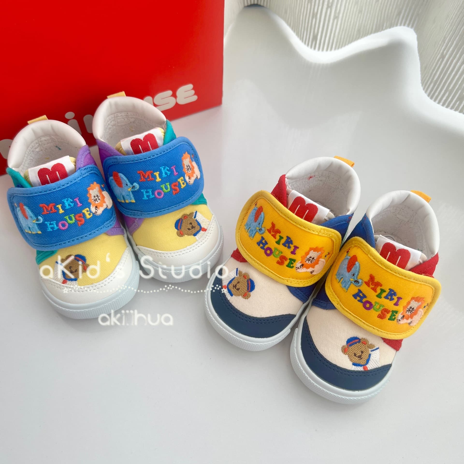 Japanese Order Export Children's Shoes Miki Two-Stage Classic Bear Friends Velcro Canvas Shoes Rubber Sole Vulcanized Shoes