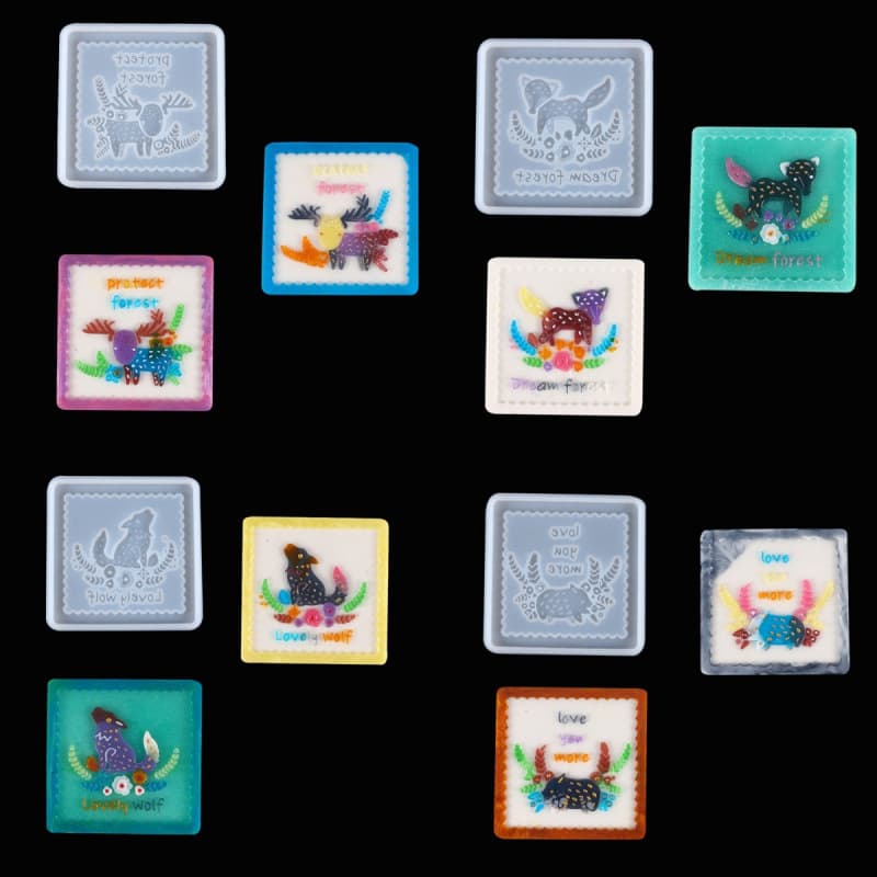 DIY Geometric Leaf Animal Face Coaster Crystal Epoxy Silicone Mold, Many Styles, Clearance Wholesale