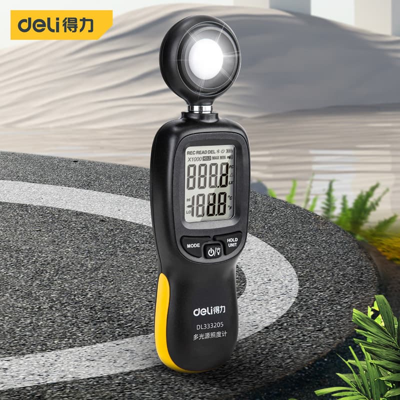 Deli Multi-Source Illuminance Meter High-Precision Light Photometer Photometer Luminance Measuring Instrument DL333205