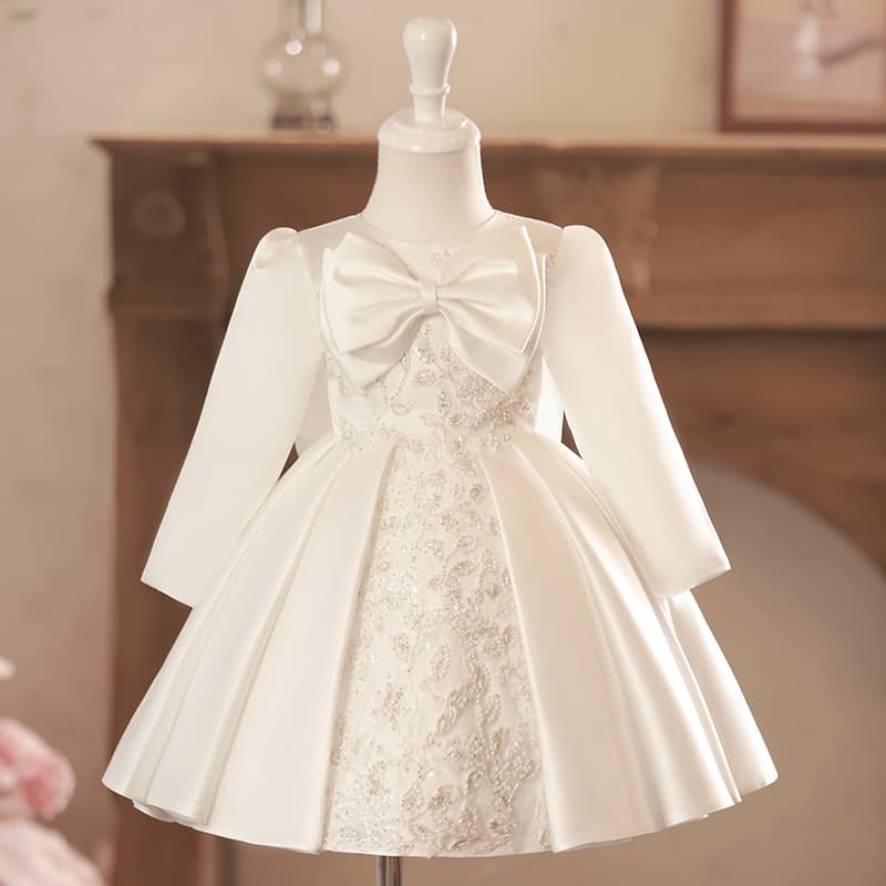 Children's Princess Dress Piano Performance Outfit Girl Birthday Flower Girl Wedding Long Sleeve