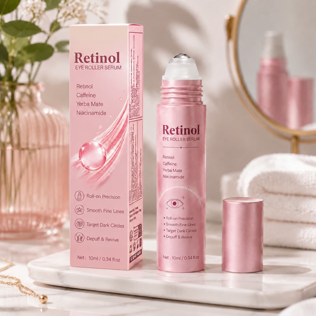 Cross-border Retinol Eye Roller Serum to reduce fine lines around the eyes Retinol EyeRoller Serum