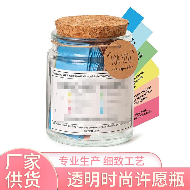Cross-border New Product Gift Box Sticky Note Wishing Bottle Home Desktop Decorative Glass Transparent Candle Aromatherapy Cup Empty Bottle