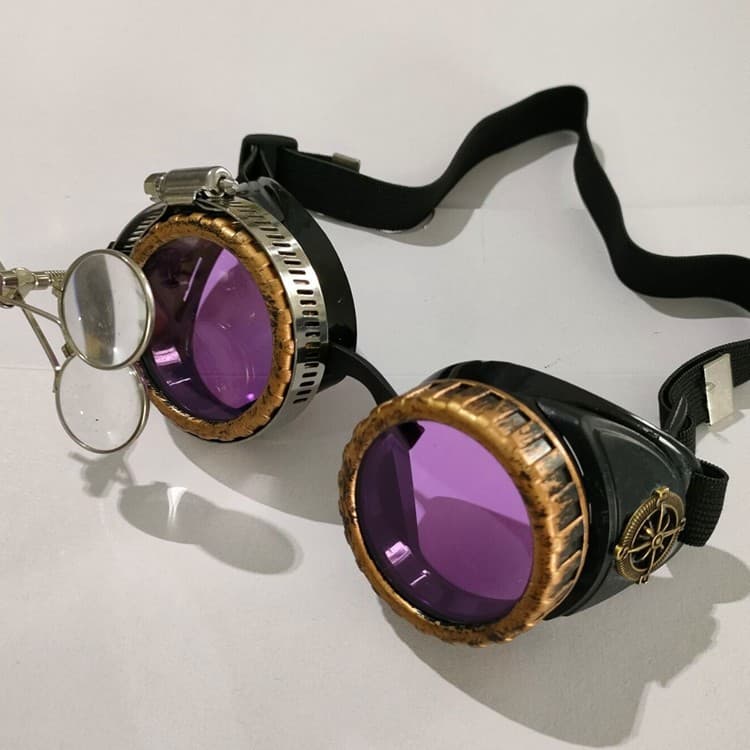 Steampunk retro glasses magnifying glass props goggles