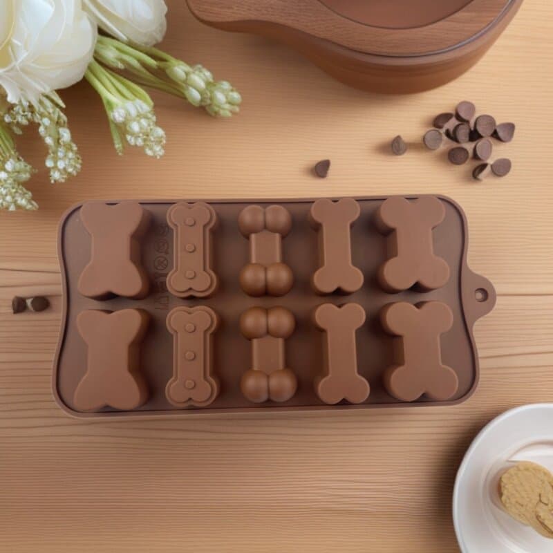 DIY silicone 10-piece dog bone paw chocolate mold cake baking mold ice cube pudding jelly