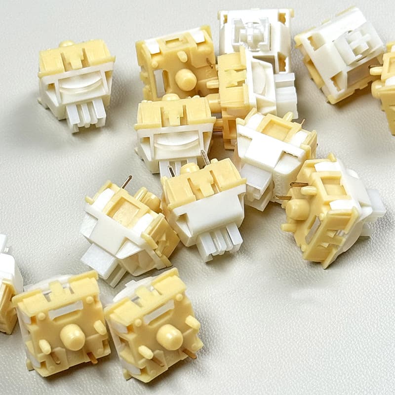 In Stock Wholesale Milk Orange Switch with Uniform Light Guide 5-Pin Mechanical Keyboard DIY Linear Switch Specially Tuned Mahjong Sound Full POM