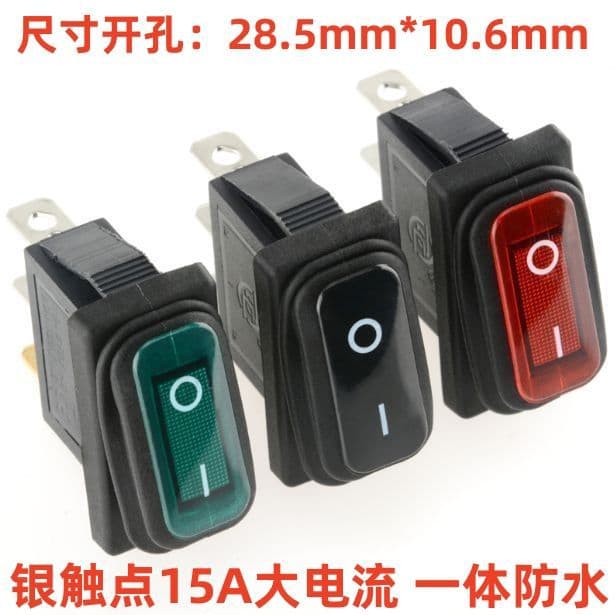 KCD3 Integrated Silicone Waterproof Dustproof Oil-proof Rocker Switch High Current Power Toggle Switch 2 Position 3 Pin