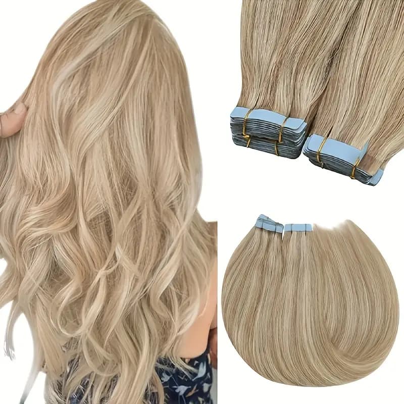 Real Hair Invisible Tape Hair Extensions PU Tape Hair Pieces Tape in Hair Extensions