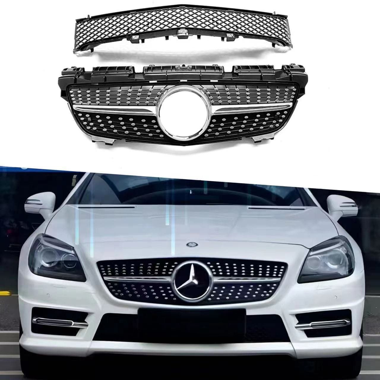 For 2011-2015 Mercedes-Benz SLK-Class R172 Starlight Style Modified Grille
