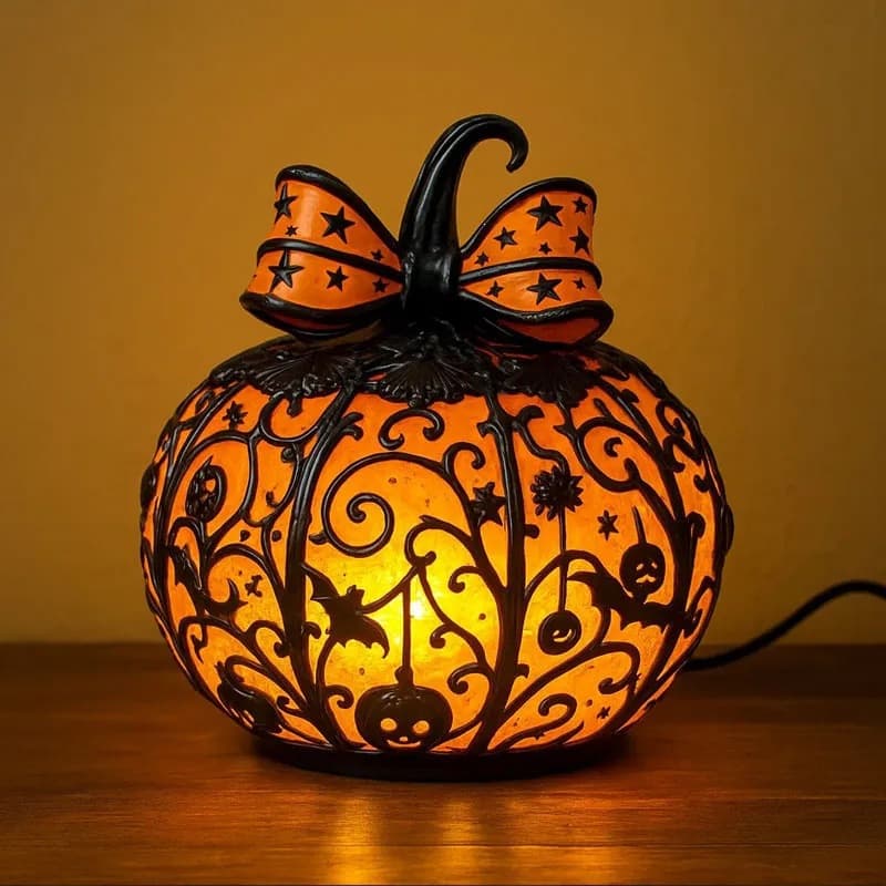 Cross-border new product Halloween pumpkin lantern decorations creative ornaments home desktop ornaments resin crafts