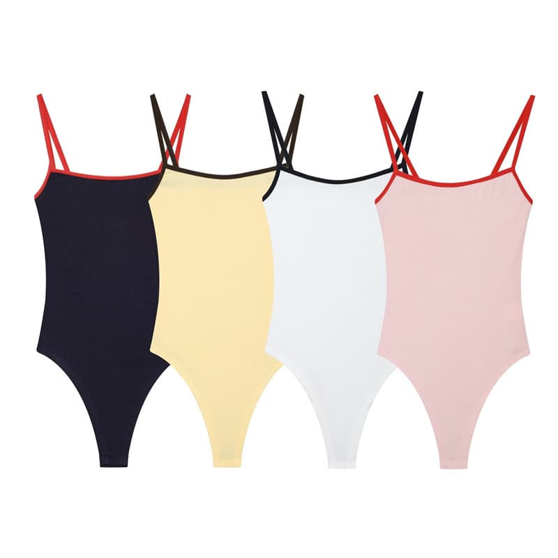 Cross-border European and American style 2026 new summer women's fashionable and sexy slim-fit contrasting trim jumpsuit 4424334