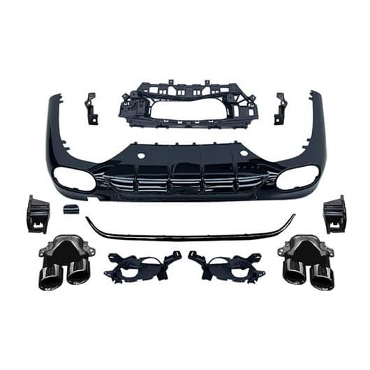 For Mercedes-Benz E-Class W214 Upgrade AMG E53 Rear Diffuser Exhaust Tip Rear Lip Tailpipe Quad Outlet