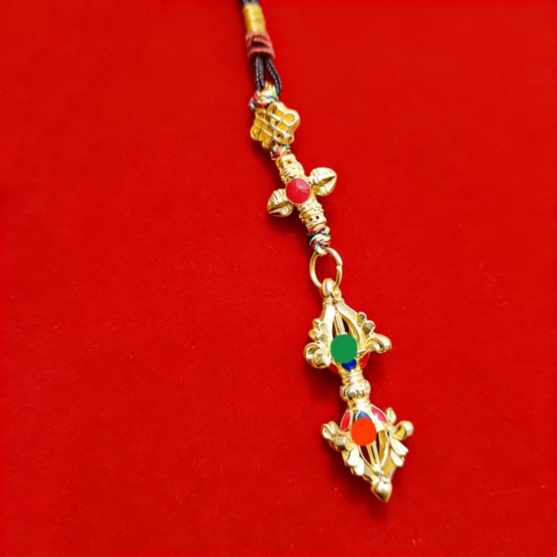 Tibetan Style Six-Syllable Mantra Vajra Bell Pendant Tourist Jewelry Ethnicity Keychain Chinese Buddhism Amulet Lucky Charm