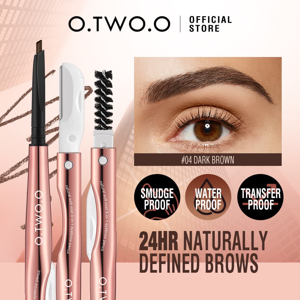 O.TW O.O Three-in-One Eyebrow Pencil SC047 Natural Soft Mist Easy Color Triangle Eyebrow Pencil