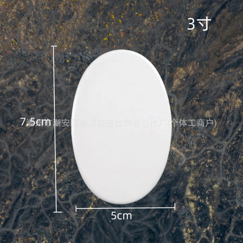 Outdoor High-Temperature Tombstone Porcelain Portrait Elderly Memorial Oval Blank Porcelain Piece Photo Printing White Base Wholesale