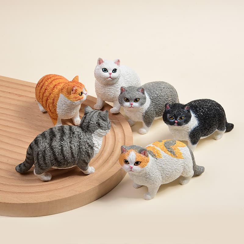 Little Fat Cat Simulation Cat Desktop Cute Pet Ornaments Creative Resin Crafts Decoration Pet Cat Orange White Black Gift