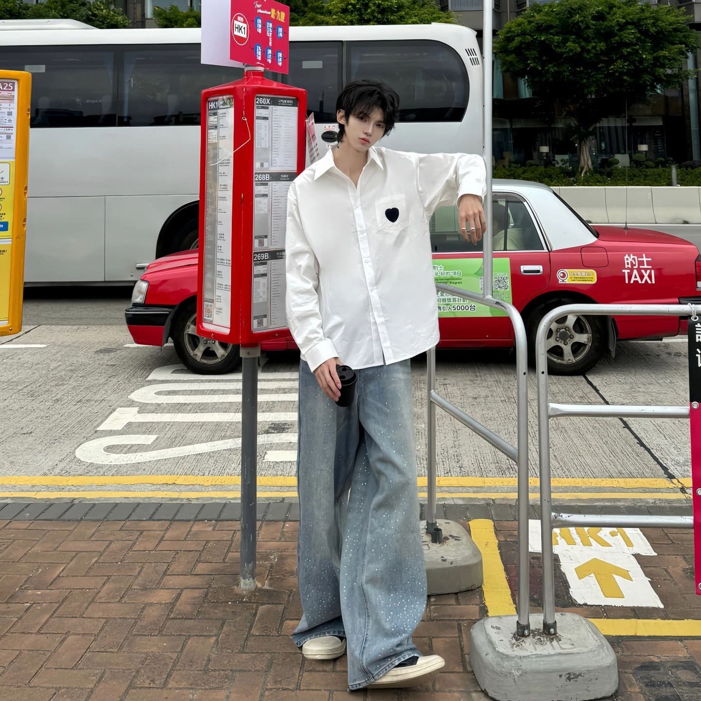 American Style Light Wash Wide Leg Jeans for Men Summer 2025 New Retro High Waist Loose Straight Leg Floor-Length Pants