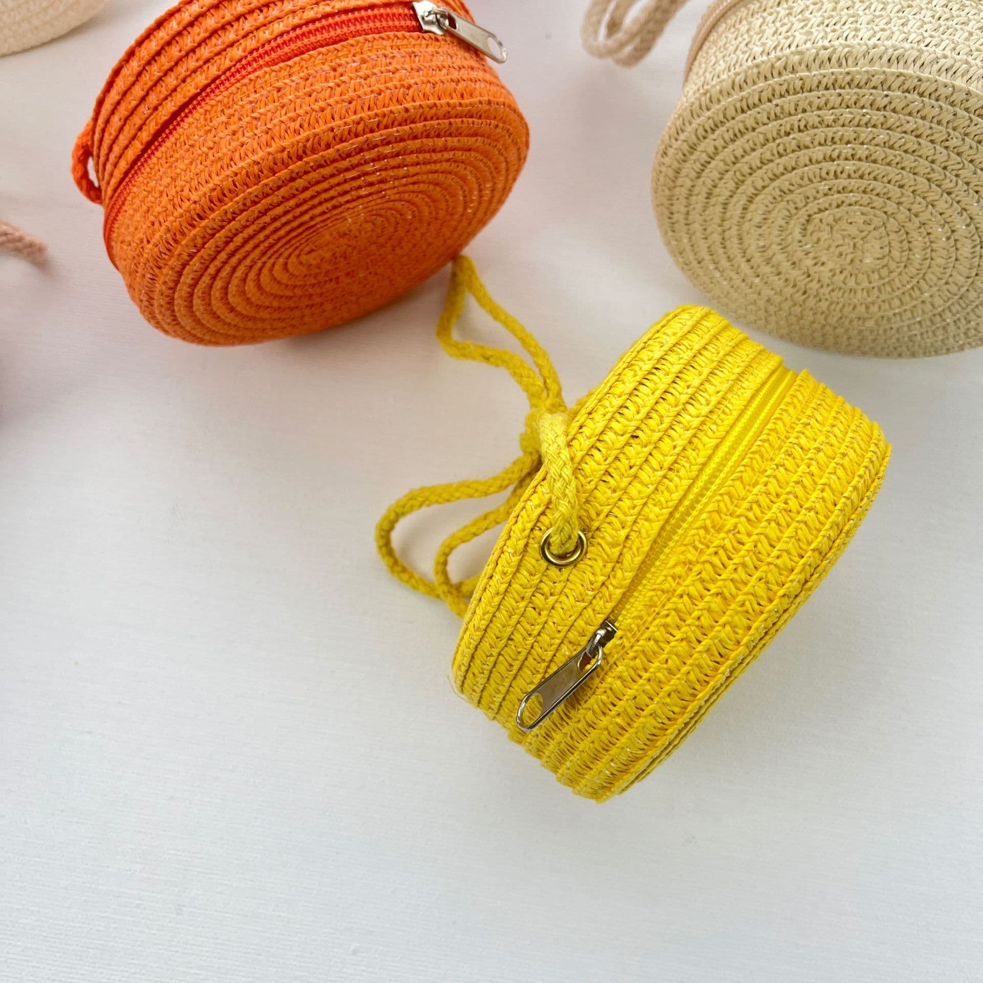 Children's Small Bag Straw Round Bag Woven Bag