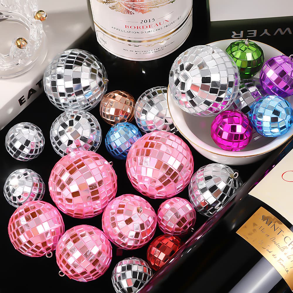 Mirror ball cross-border screw eye disco ball pendant, Christmas tree decoration, bar laser foam Christmas ball