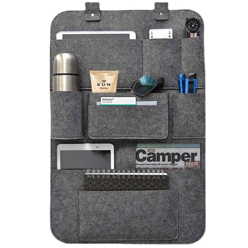 New Felt Car Organizer Seat Back Hanging Storage Bag Car Accessories Felt Storage Bag Rear Seat Kick Guard