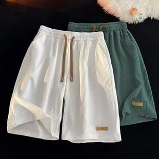 Men's Casual Ice Silk Summer Beach Quick-Dry Shorts - Loose Big Size 5-Inch Trendy Athletic Shorts