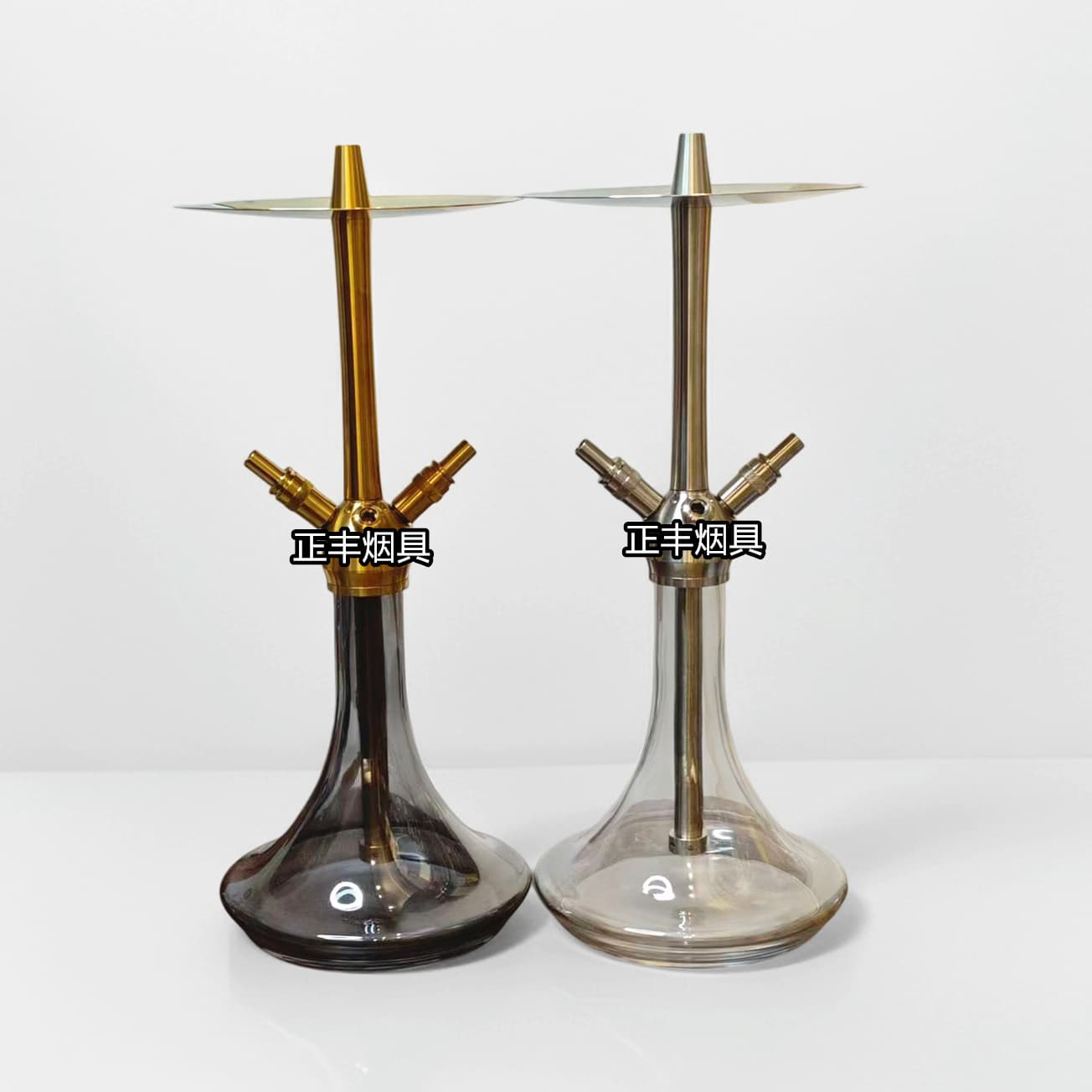 New V1 Arabic Hookah Dual Stem Dual Port Hookah Stainless Steel Glass Bottle Hookah