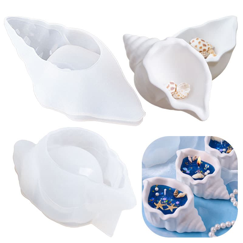DIY Resin Conch Storage Organizer, Living Room Decorative Ornament Storage Box, Aromatherapy Candle Cup Wholesale, Cross-Border Best Seller