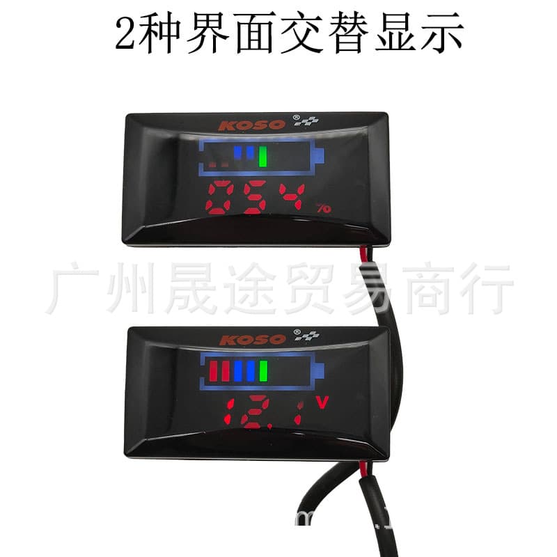 Electric Vehicle Battery Meter Motorcycle Voltage Gauge E-Bike Modification 7-100V Universal Waterproof LED Voltmeter Instrument