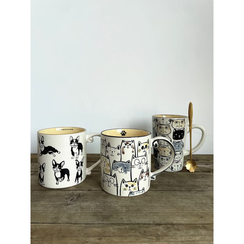 Hand-painted Retro Underglaze Large Capacity Ceramic Mug Default Item European Style Student Birthday Promotional Gift