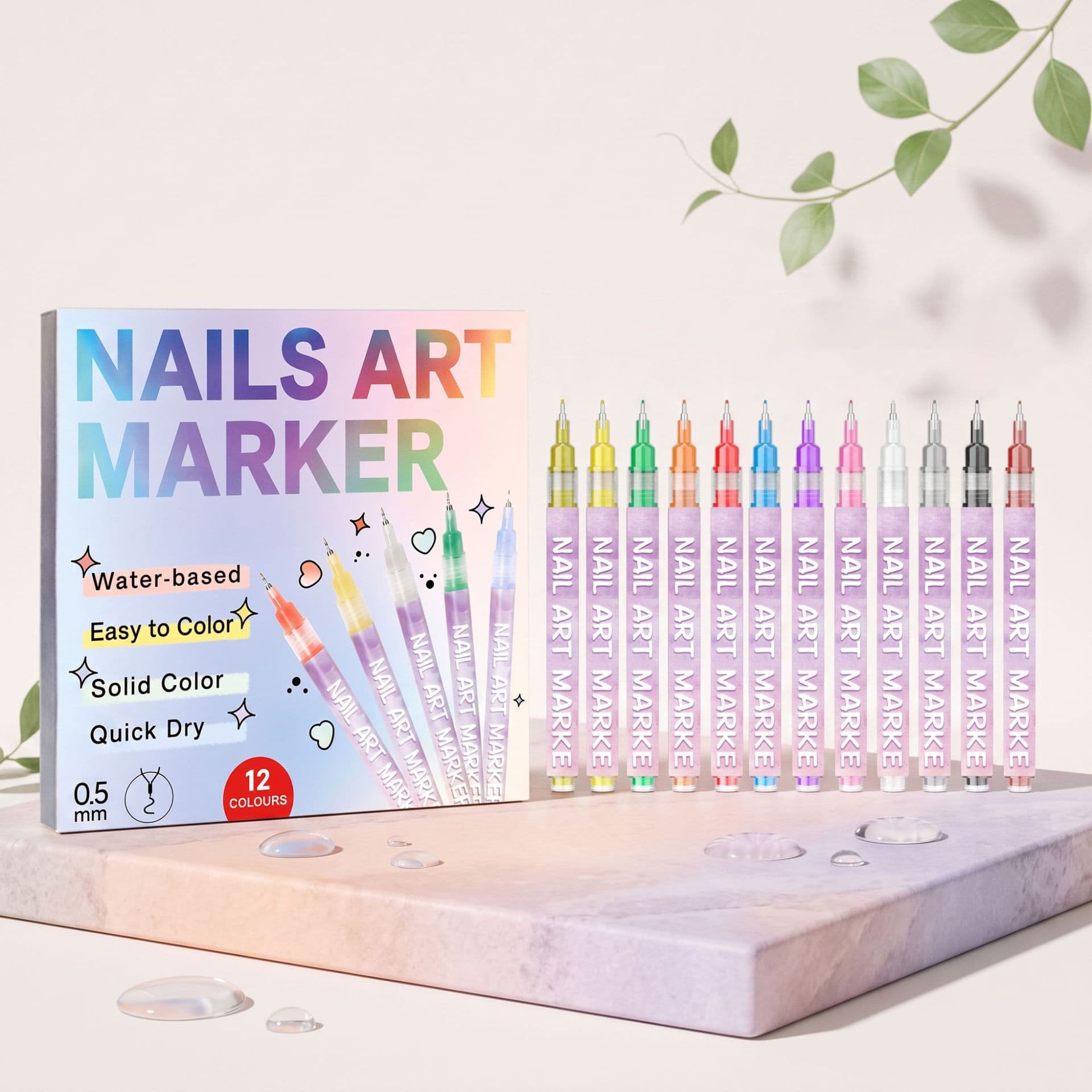 DIY Nail Art Painting Pen Multi-Occasion DIY Nail Art Painting Convenient Multi-Color Nail Hook and Pull Line Pen