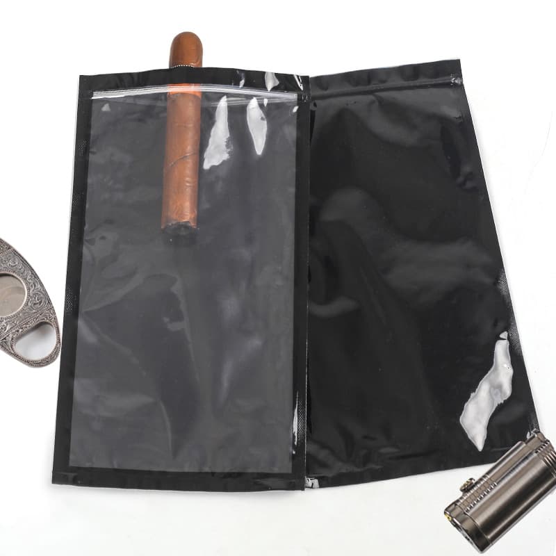 Transparent Cigar Humidor Bags, Portable Travel Humidor Bags, 5-Pack Sealed Cigar Storage Bags