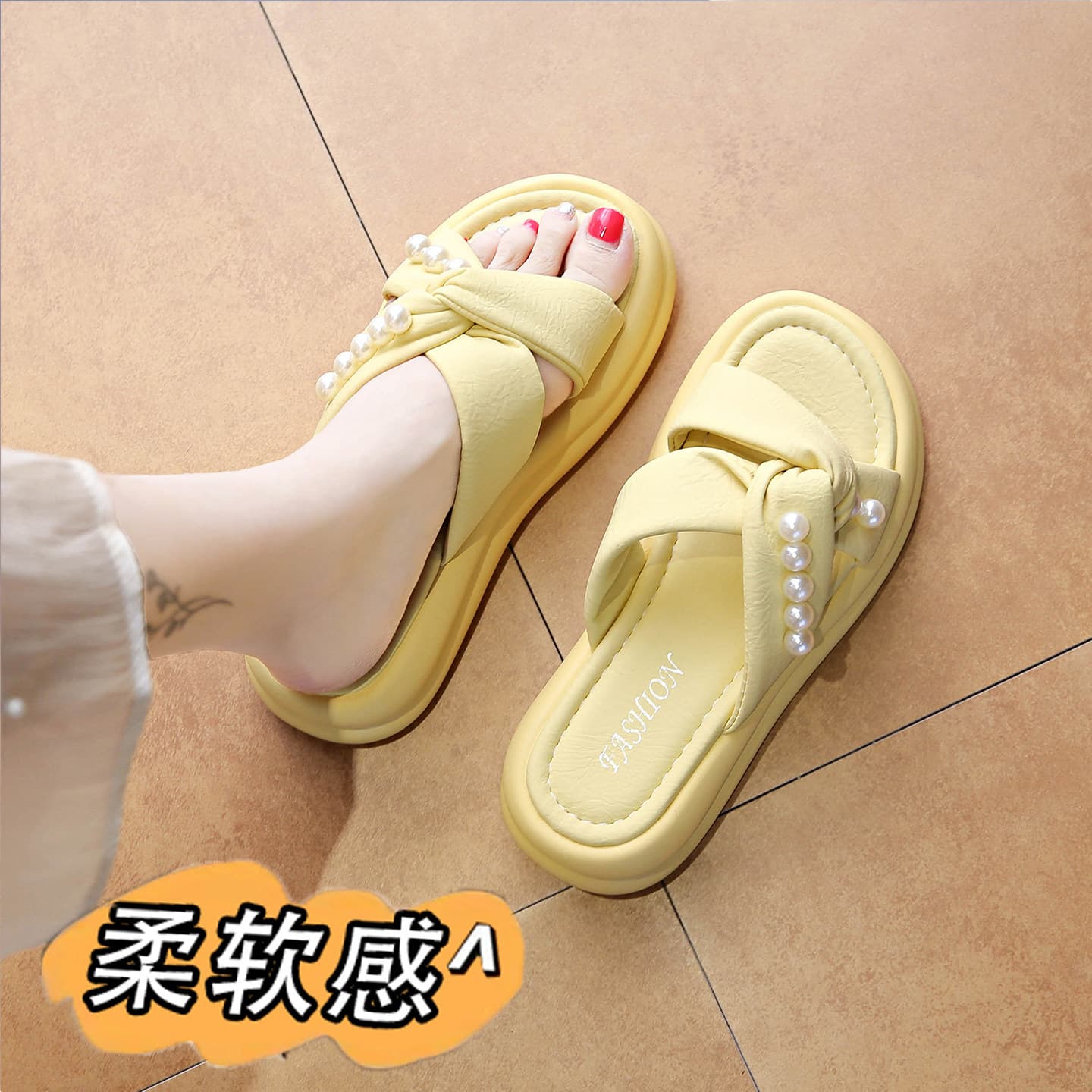 Gorgeous French-Style Sandals for Women, Summer Outdoor Wear, 2026 New Model, Fashionable, Simple, Comfortable, Beach Shoes for Pregnant Women, Size 34