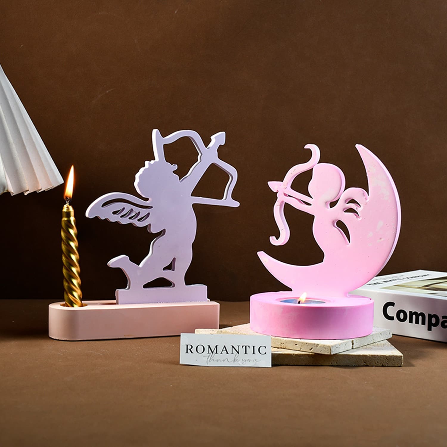 New DIY Drop Glue Mold Little Cupid Eros Plug Aromatherapy Candle Candle Holder Decoration Silicone Mold Cross-Border