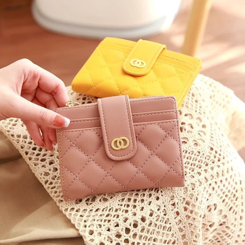 High-end Diamond Pattern Women's Wallet Leather Texture 2025 New Fashion Solid Color Multi-card Slot Multifunctional Wallet