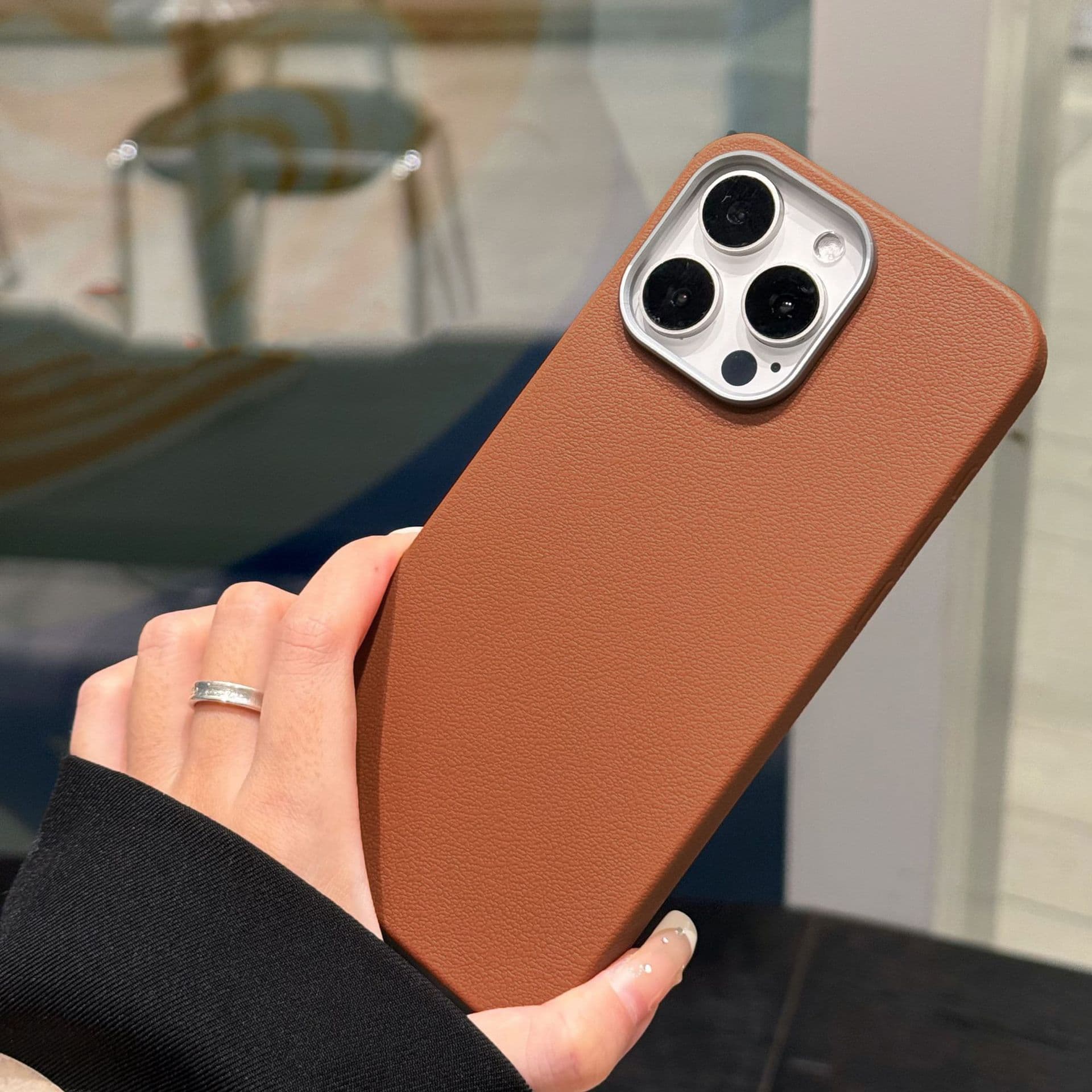 Simple pure pigment skin pattern suitable for 17ProMax Apple 14 mobile phone case iPhone15 niche 13 anti-fall 12 soft