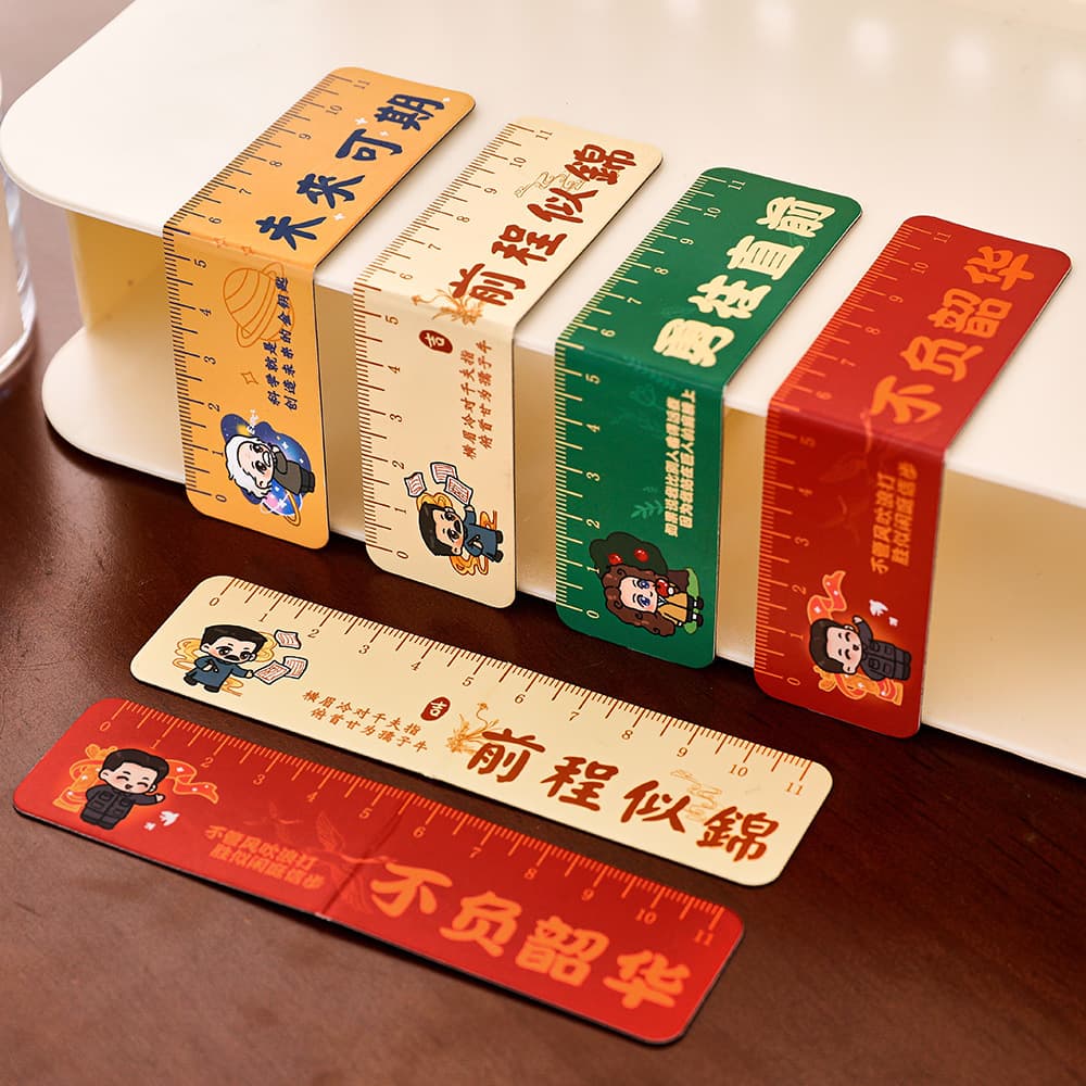 Cartoon celebrity magnetic bookmark ruler students cute inspirational text book page clip magnet bookmark ruler stationery gift