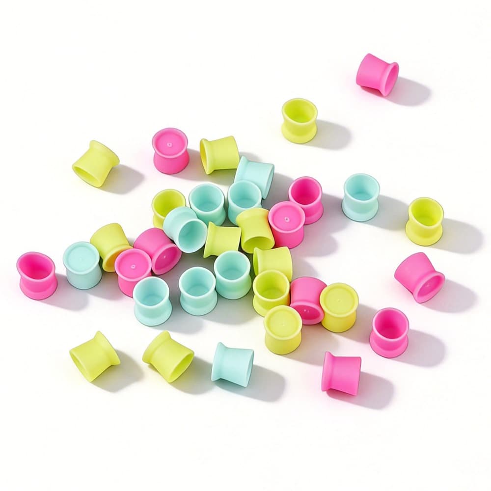 Dragon Artist Tattoo Equipment Tattoo Color Cup Colorful Round Color Cup Silicone Color Cup 100pcs/Pack Pigment Cup