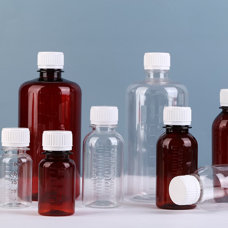 Transparent plastic bottle manufacturers produce 500ml liquid PET alcohol sub-packaging scale bottle small mouth anti-theft sealed bottle