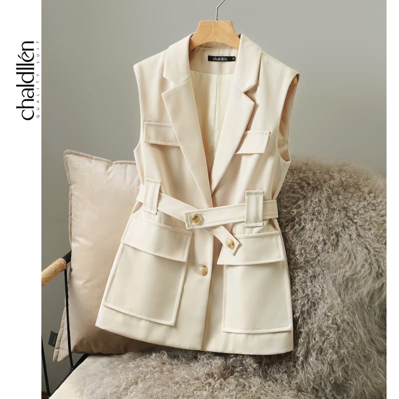 Solid Color Women's Vest New Spring/Fall Outer Layer Trendy Design Niche Versatile Fashion 881