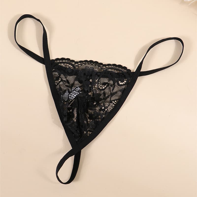 US/EU Stock Wholesale Lace See-Through Low-Rise Thong Sexy Breathable Men's Seamless Lingerie Underwear