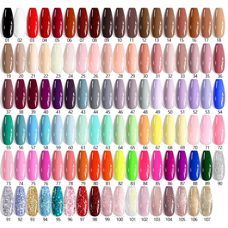 UrSugar Cross-Border Hot Selling Hollow Glass Bottle Gel Polish 140 Colors Long-Lasting UV Gel Nail Polish Set with Glitter
