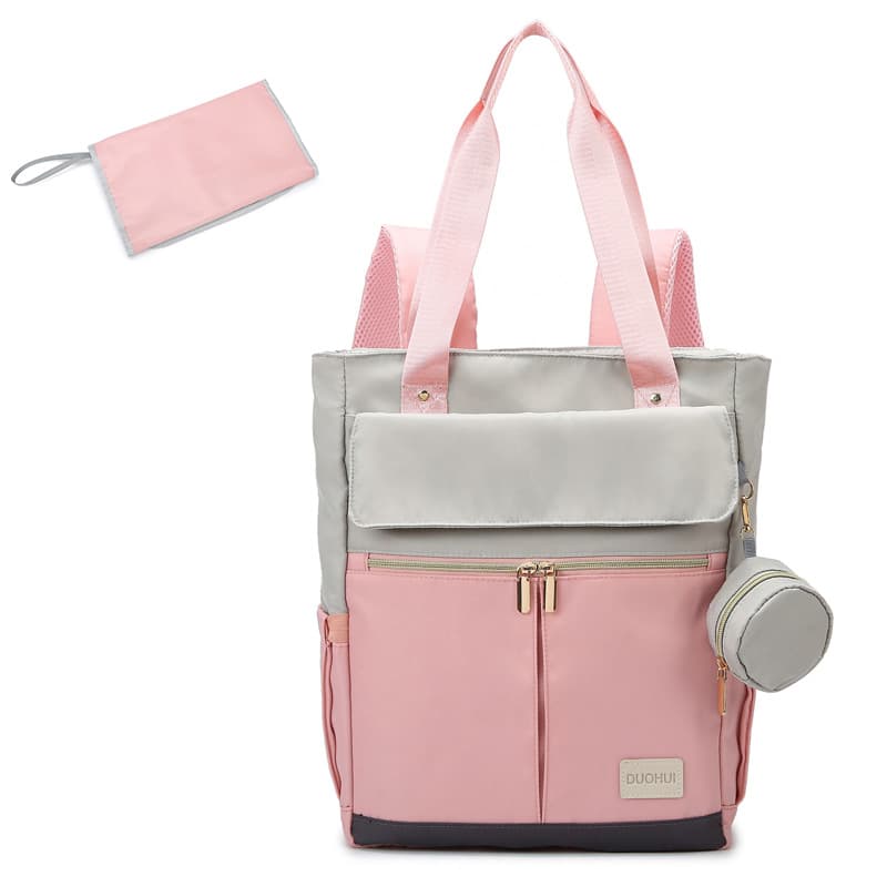 Cross-Border Fashion Mom Bag with Changing Pad, Stylish Diaper Backpack, Outdoor Portable Storage Mom Bag