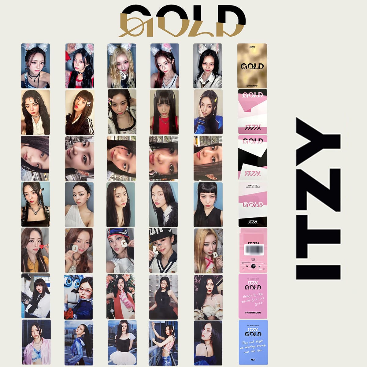 ITZY Gold Special Mini Card Collectible Souvenir Fan Mail Art Postcard Chaeryeong Fan Meeting Celebration European Southeast Asia
