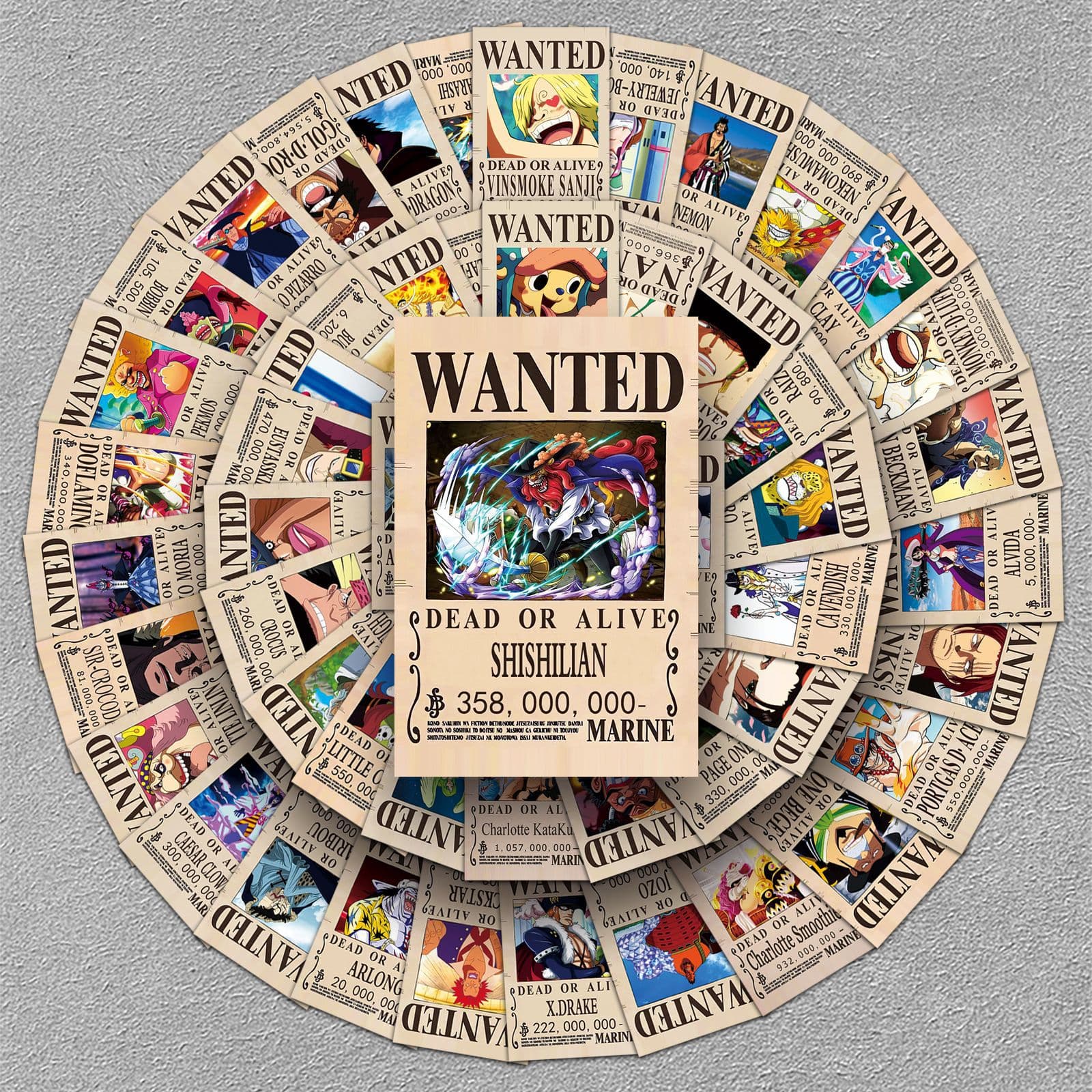 100 One Piece Wanted Order Stickers Japanese Comic ONE PIECE Animation Decorative Waterproof Thermos Cup Stickers Wholesale