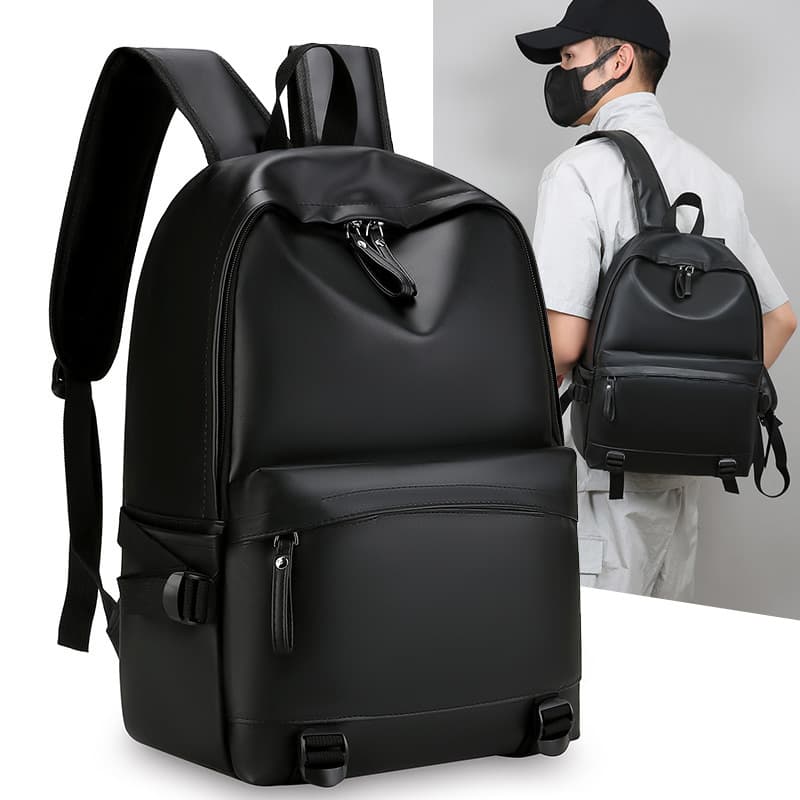 2025 New Men's Casual Business Laptop Backpack PU Water-Resistant Outdoor Travel Computer Backpack