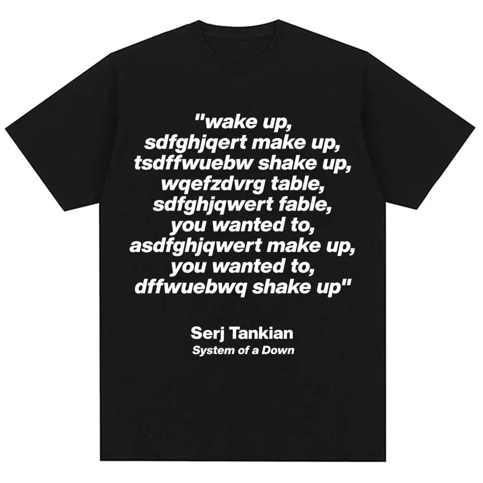 System of A Down Chop Suey Graphic T-Shirt Men Women Fashion Hip Hop Retro T-Shirt Oversized